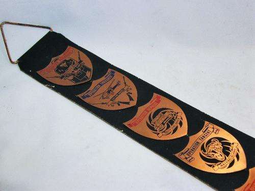 BSAP Operation plaques on leather strap - signed by group leader RDV Nothnagel - as per photo