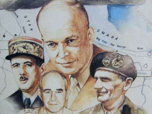 1944-1994 WW2 D-Day Normandy 50 years poster in frame