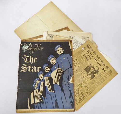 With the compliments of The Star folder with miniature newspaper copies