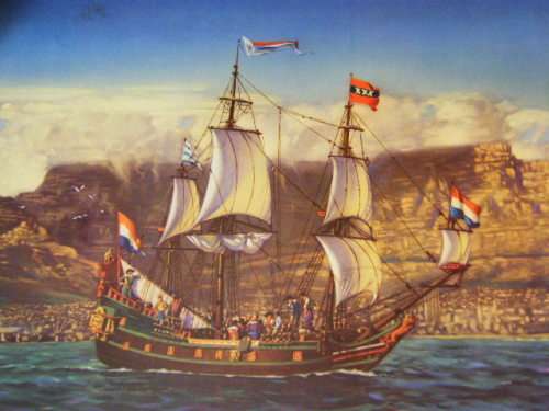 Vintage print of Table Bay with Drommedaris Lithograph - April 1952 - as per photo