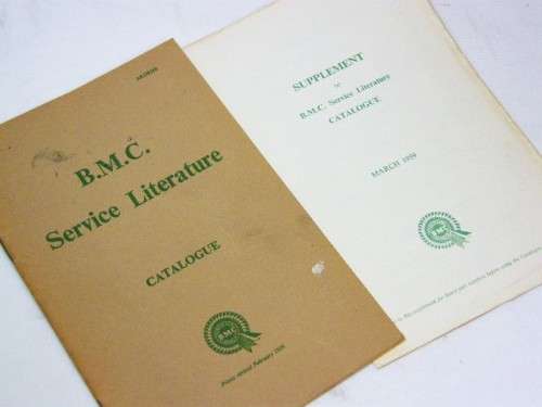 B.M.C Service Literature catalogue - 1959