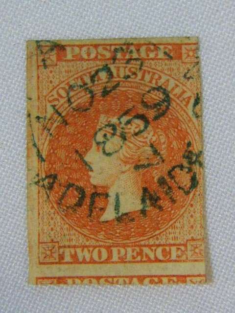 South Australia SG9 two pence stamp used 1859 Adelaide