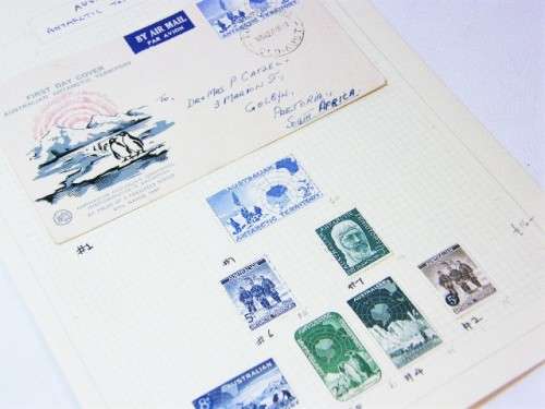 Lot of 7 Antarctic territory stamps mostly mint plus FDC