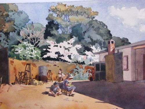 Watercolor painting signed Shimwell - possibly Doreen Shimwell - not framed