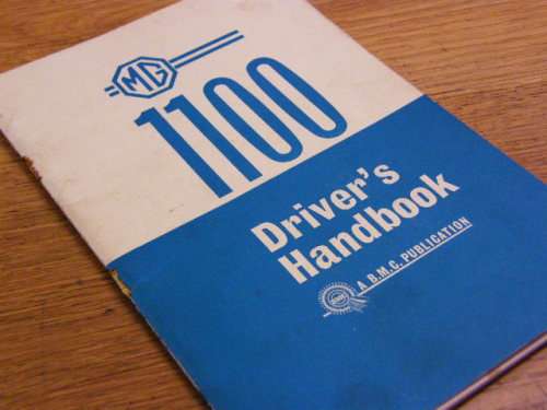 MG 1100 Drivers handbook - cover loose