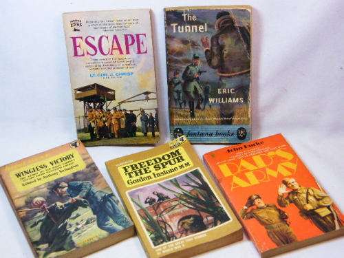Lot of 5 war themed story books - softcover