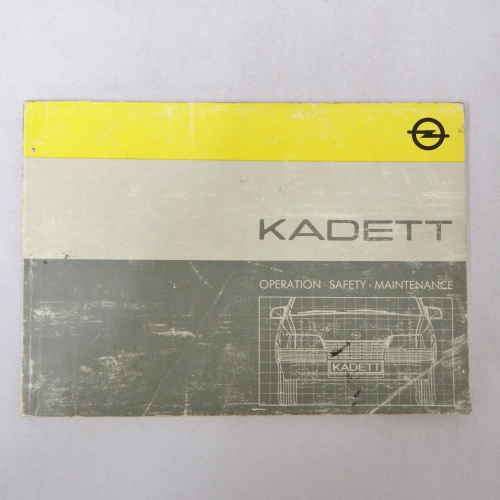 Kadett Owners` Manual 1985