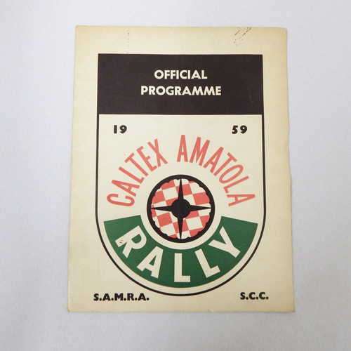 Official programme of the second Caltex Amatola Rally July 9-11, 1959 Souvenir programme