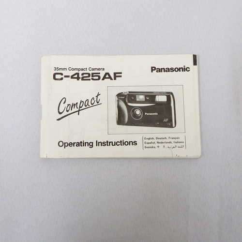 Panasonic C-425 AF 35mm Compact camera instruction manual