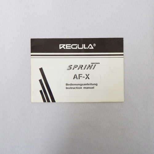 Regula Sprint AF-X instruction manual
