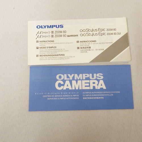 Olympus II Zoom 80 / II Zoom 80  quartz date Stylish Epic Zoom 80 / Zoom 80 DLX instruction manual