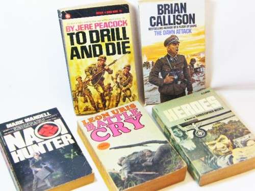 Lot of 5 war themed story books - softcover