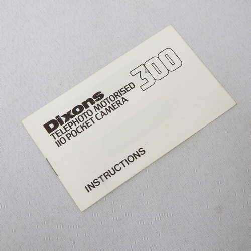Dixons telephoto 300 motorised 110 pocket camera instruction manual