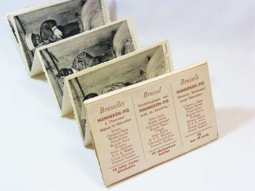 Vintage Brussels Manneken-pis postcards with different uniforms - unusual set