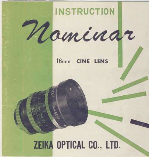Nominar 16mm Cine Lens instruction manual