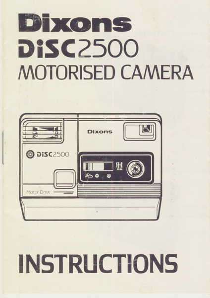 Dixons Disc 2500 motorised camera instruction manual