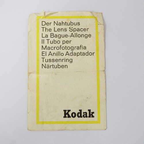Kodak The Lens Spacer information pamphlet