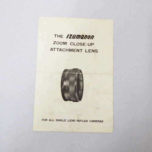 The Izumanon zoom close-up attachment lens instruction manual
