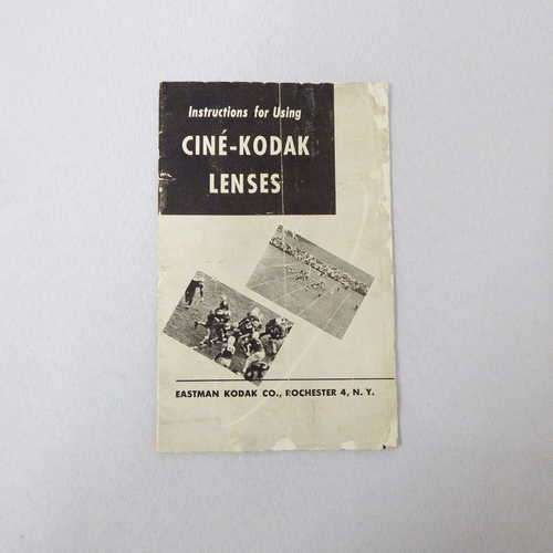 Instructions for using cine-Kodak lenses information booklet