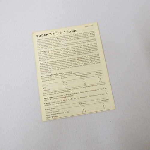 Kodak `Veribrom` Papers Informational Pamphlet