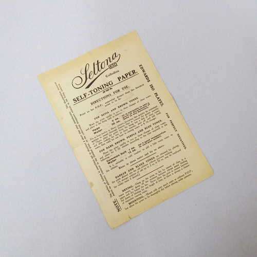 Seltona ETO `Collodion` Self-toning Paper Instructional Leaflet