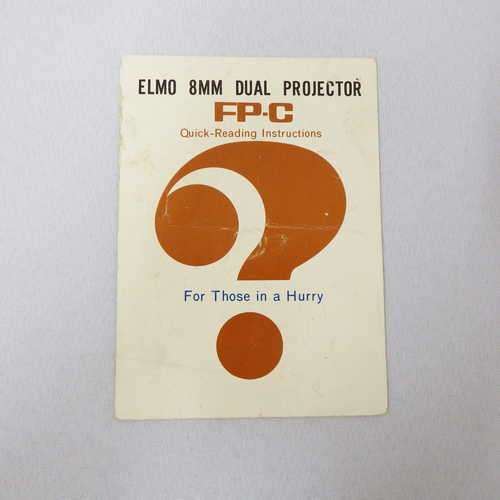 Elmo 8 mm dual projector instruction manual