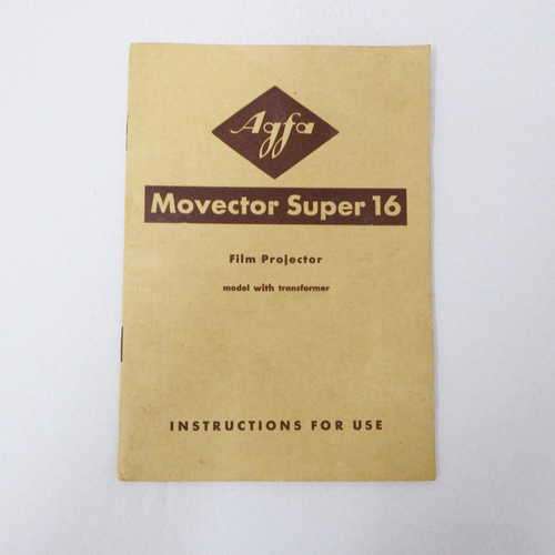 Afga Movector Super 16 film projector model with transformer instructions for use