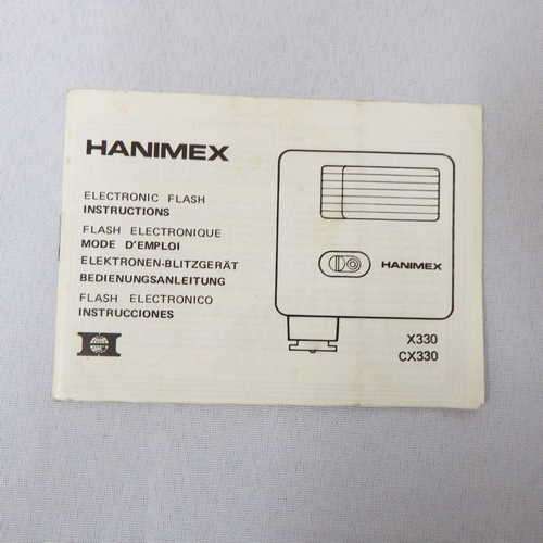 Hanimex Electronic Flash X330 / CX330 instruction manual