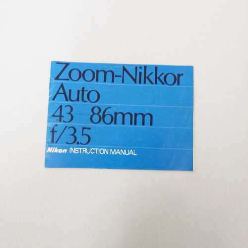 Zoom-Nikkor auto 43 - 86 mm f/3.5 Nikon instruction manual