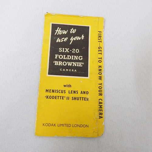 How to use your six - 20 Folding Brownie camera instruction manual