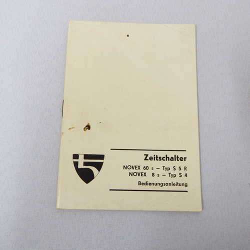 Zeitschalter Novex 60 s - Typ S 5 R Novex 8 s - Typ S 4 Bedienungsanleitung (instruction manual)