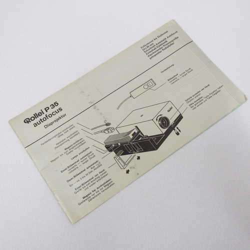 Rollei P 35 autofocus Diaprojektor instruction manual (German)