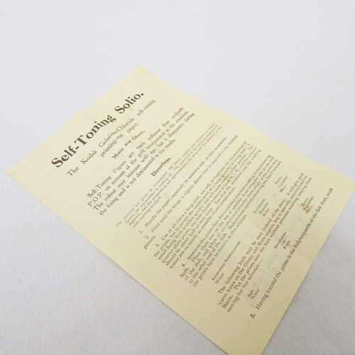 Self-Toning Solio (The Kodak Gelatino-chloride Self-toning printing-out paper) Instructions leaflet