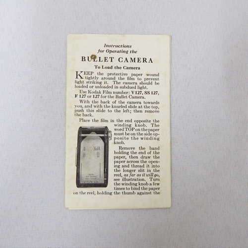 Kodak Eastman Instruction manual for the Bullet camera