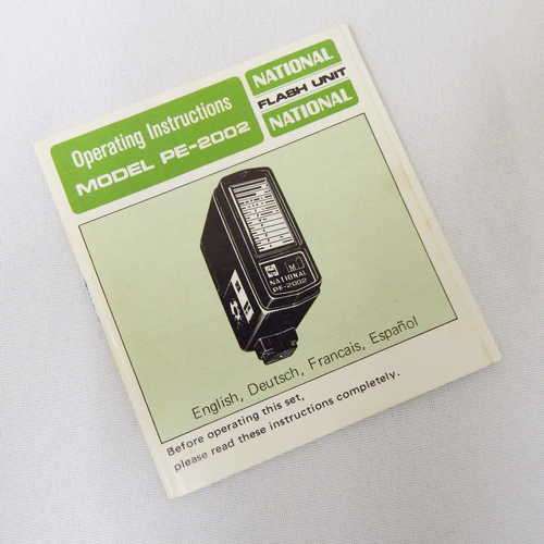 National Flash Unit Model PE-2002 instruction manual