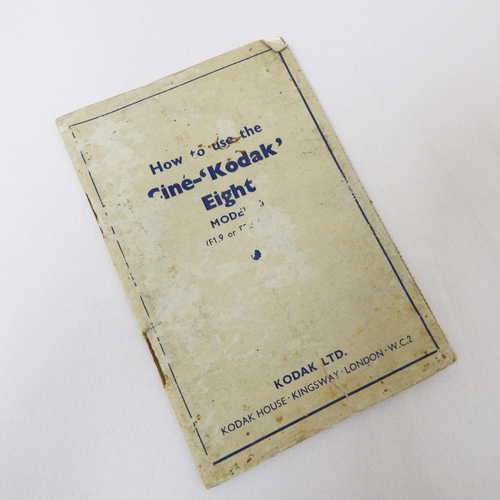 How to use the Cine-Kodak Eight model 20 (f1.9 or f3.5 lens) instruction manual