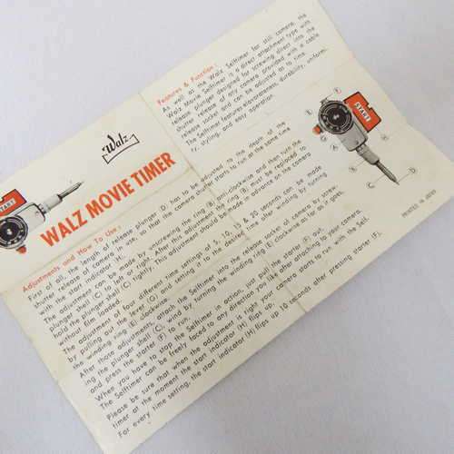 Walz Movie Timer instruction manual