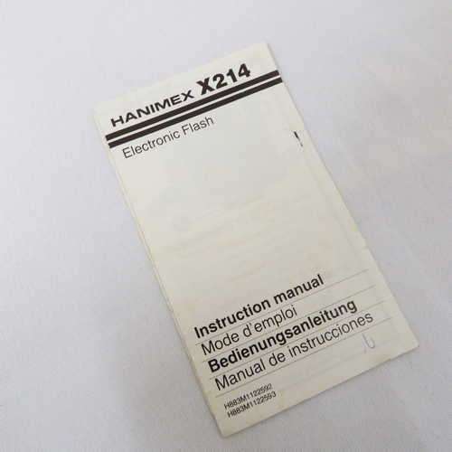 Hanimex X214 electronic flash instruction manual