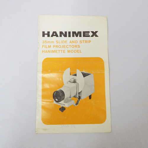 Hanimex 35 mm skide and strip film projectors Hanimette model instruction manual