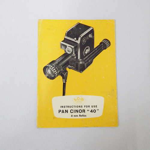 Pan Cinor `40` 8 mm Reflex Bolex Paillard instruction manual