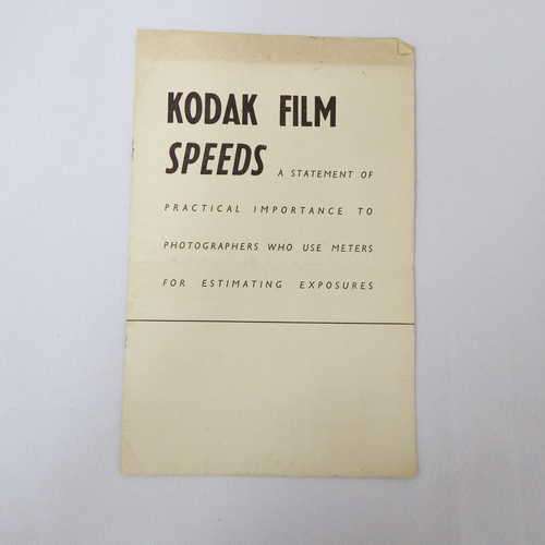 Kodak film Speeds, a statement of practical importance to photographers