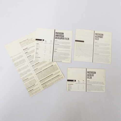 Lot of 4 Paterson film information sheets
