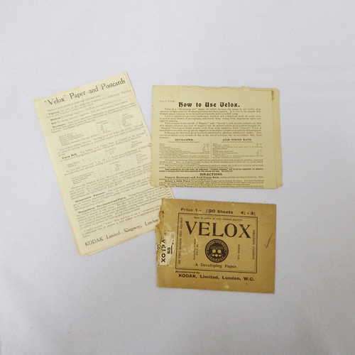 Lot of 3 Velox developing paper documents
