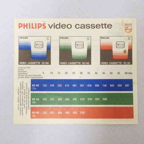 Philips video cassette VC-60, VC-45, VC-30 instruction manual
