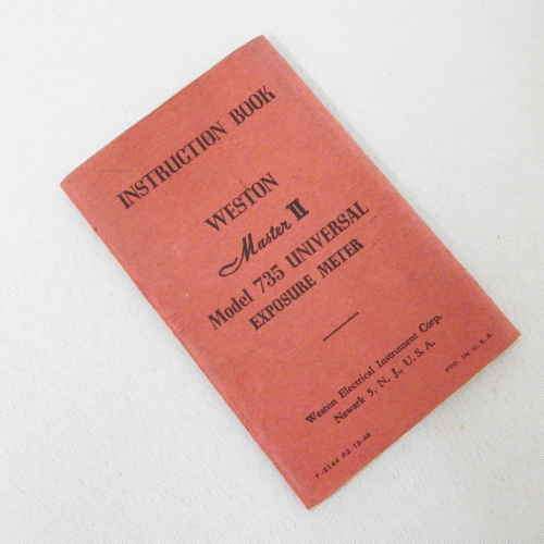 Weston Master II Model 735 Universal Exposure Meter instruction manual