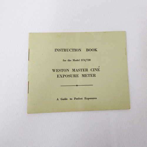 Instruction book for the model S74/720 Weston Master Cine exposure meter