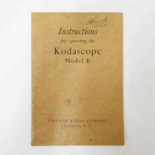 Instructions for operating the Kodascope Model E