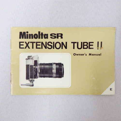 Minolta SR Extension Tube II owner`s manual