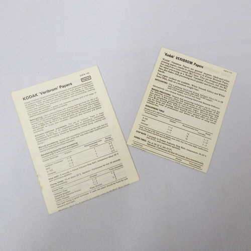Lot of 2 Kodak Veribrom papers instruction manuals