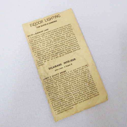 Indoor lighting for Super 8 cameras instruction pamphlet